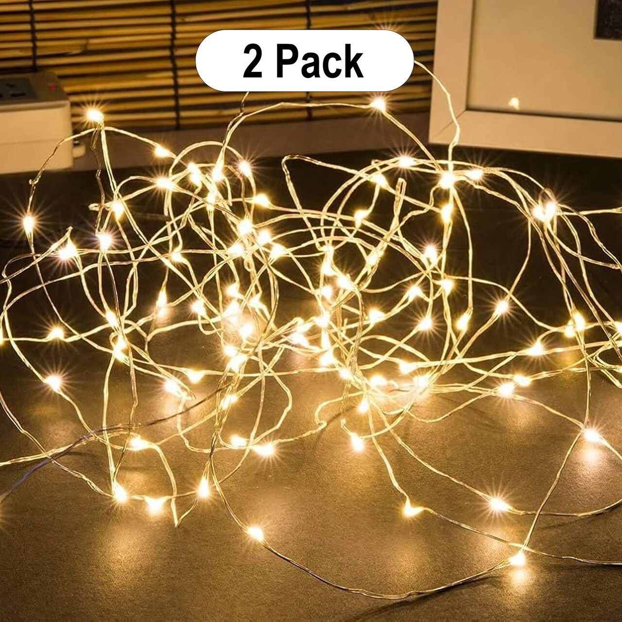 Waterproof 100 LED Copper Wire Solar Lights – 32 Ft for Patio, Deck